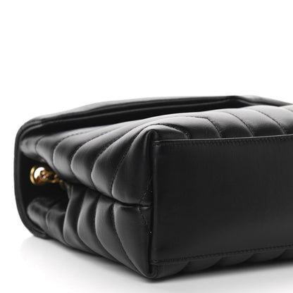 Saint Laurent Calfskin Y Quilted Monogram Small Loulou Chain Satchel Black 8 of 10