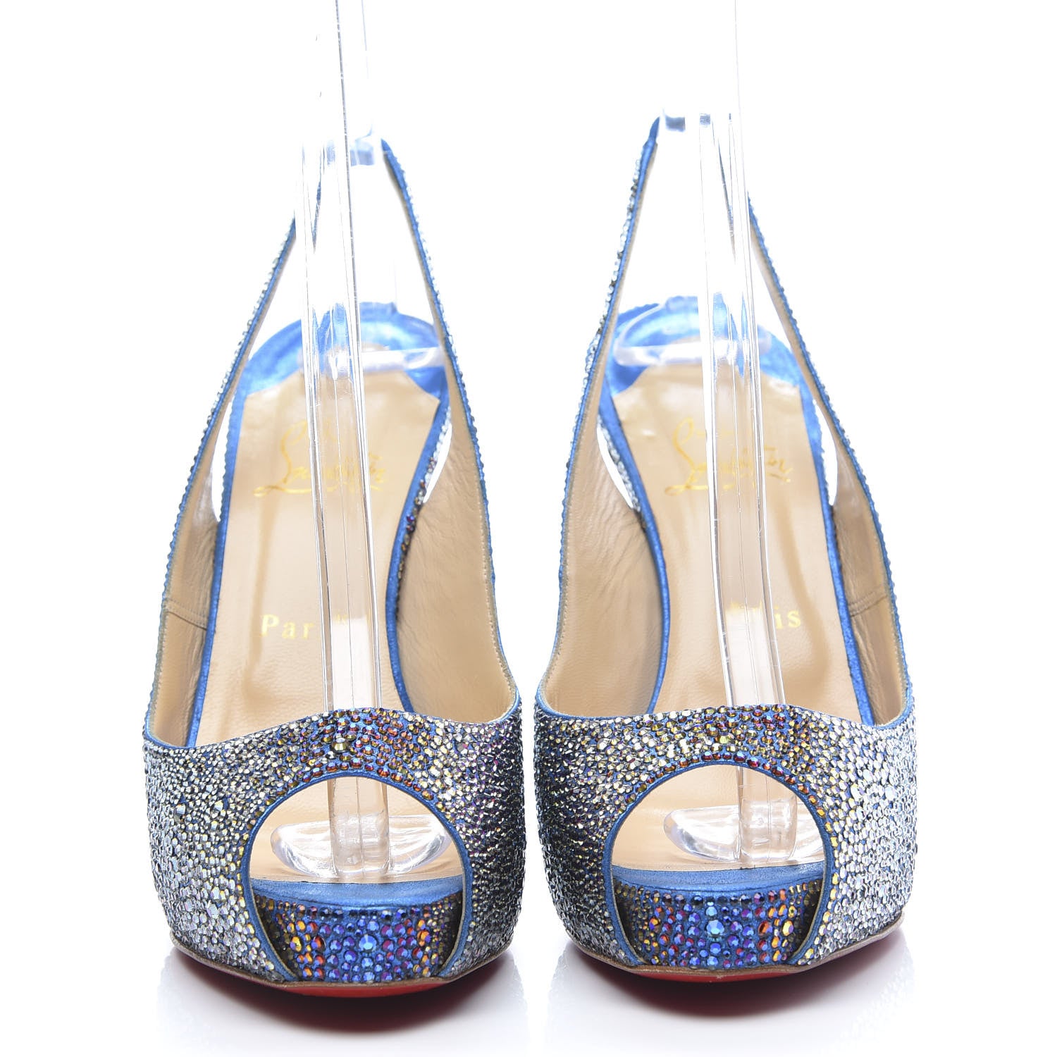 Christian Louboutin Strass No Prive 120 Pumps 39.5 Meridian Blue 2 of 9