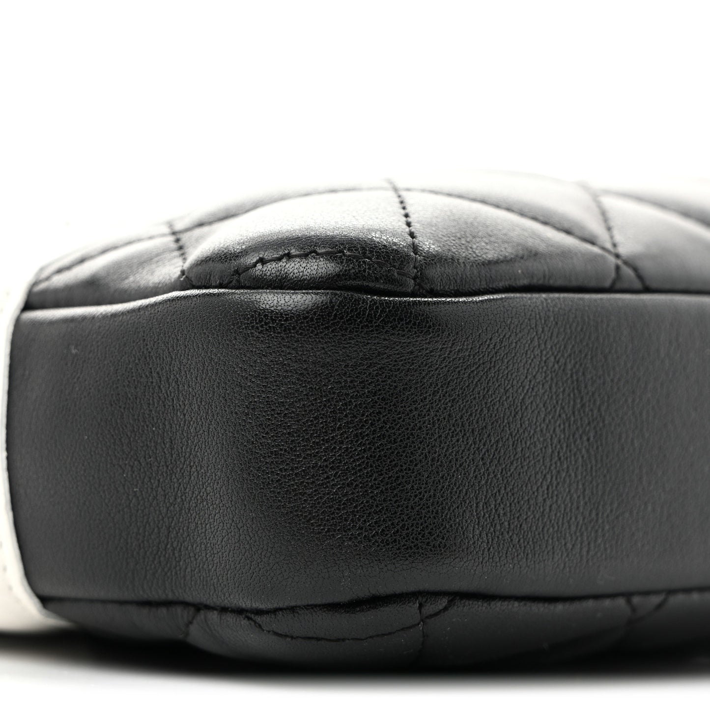 Calfskin Quilted Medium Cambon Messenger Black White