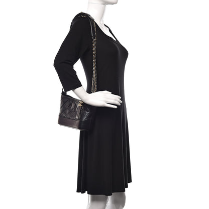 Chanel Iridescent Aged Calfskin Quilted Small Gabrielle Hobo Black 2 of 13