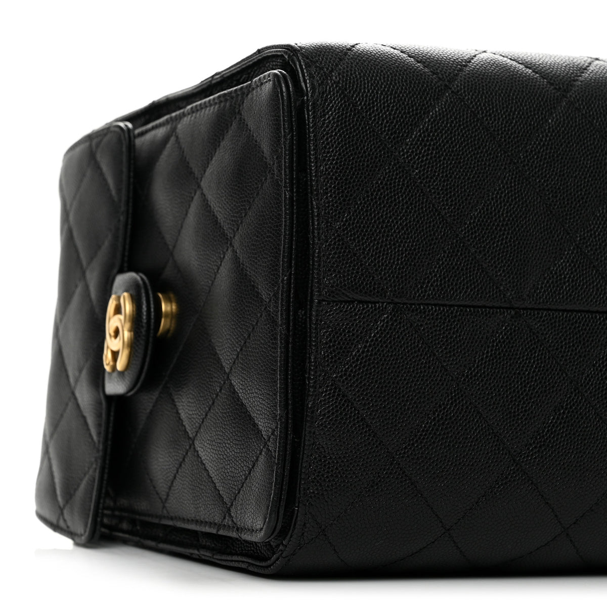 Caviar Quilted Medium Chanel 25 Handbag Black