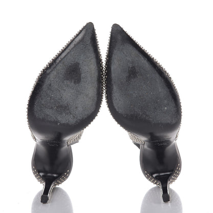 Saint Laurent Calfskin Studded Paris 105 Slingback Pumps 38.5 Black 7 of 12