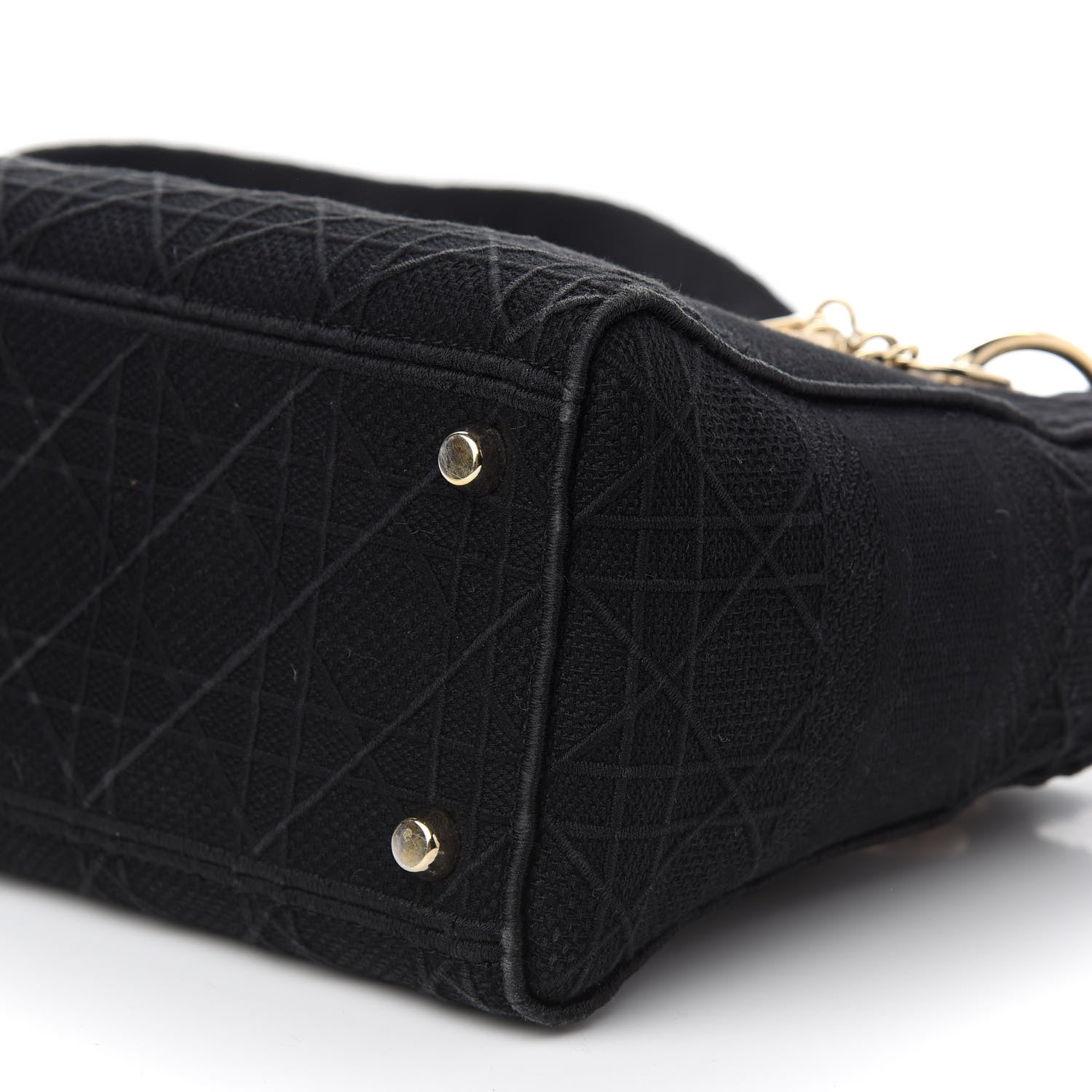 Christian Dior Canvas Embroidered Cannage Medium Lady D-Lite Black 12 of 12