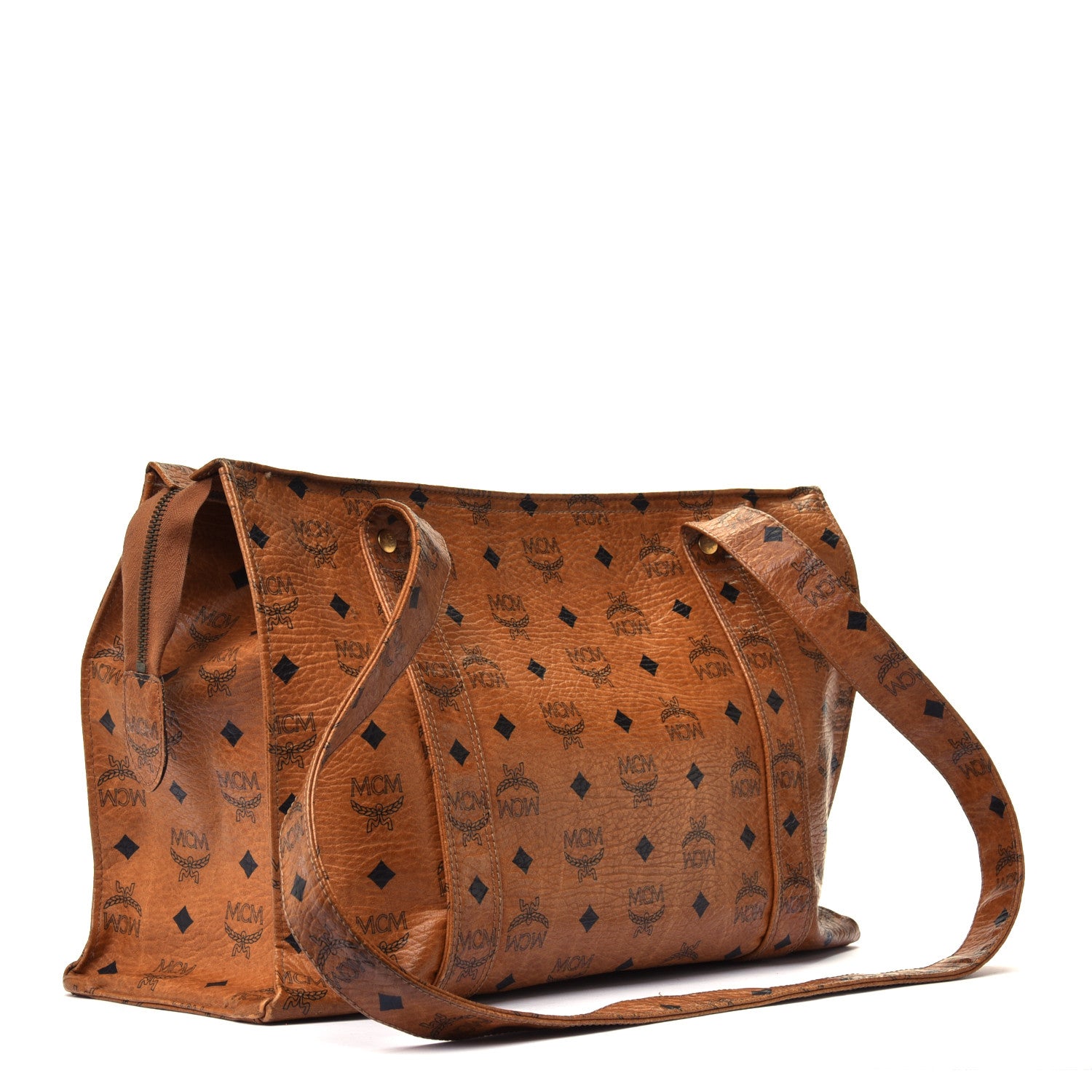 MCM Visetos Shopper Tote Cognac 2 of 7