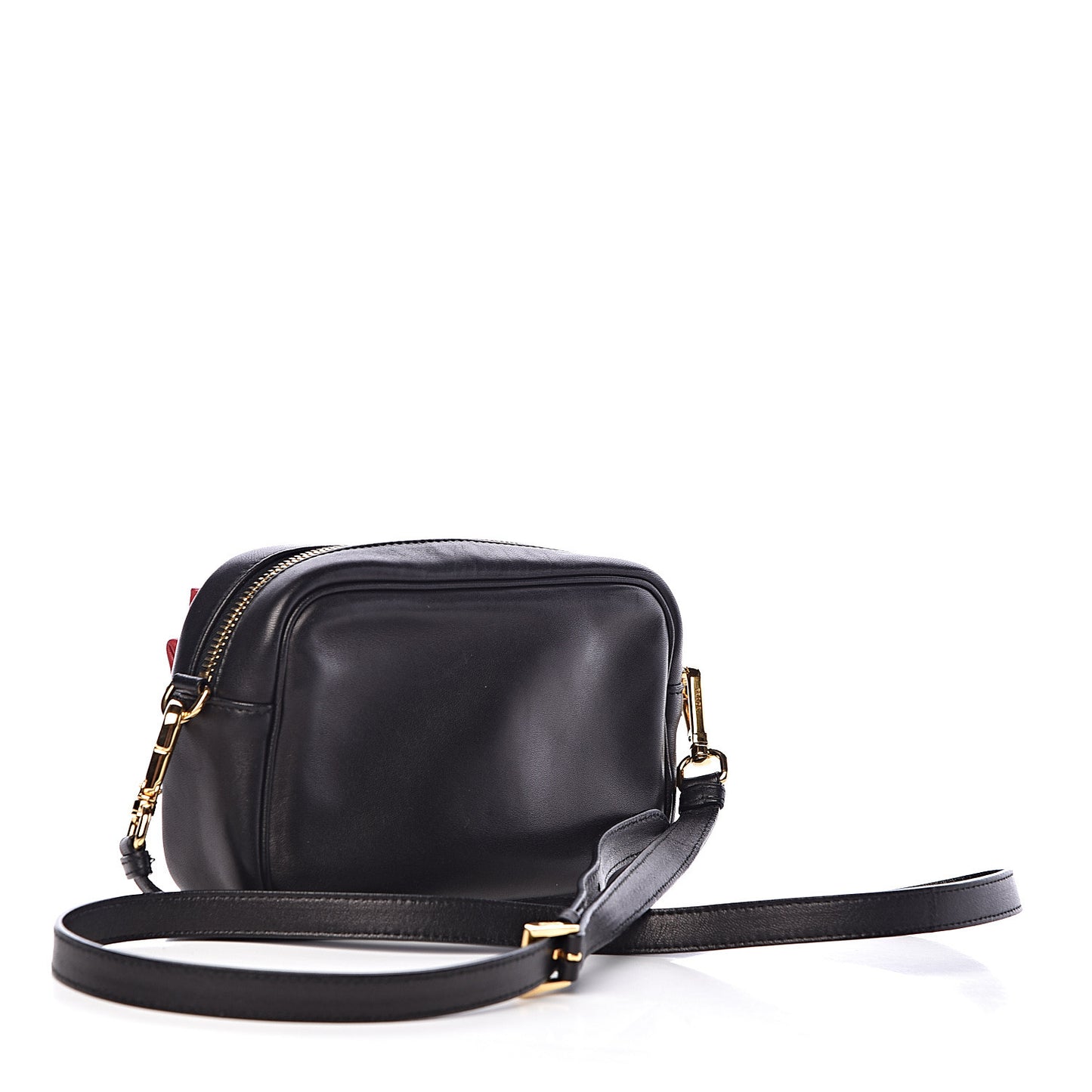 Nappa Fiocco Bow Crossbody Clutch Black Fuoco