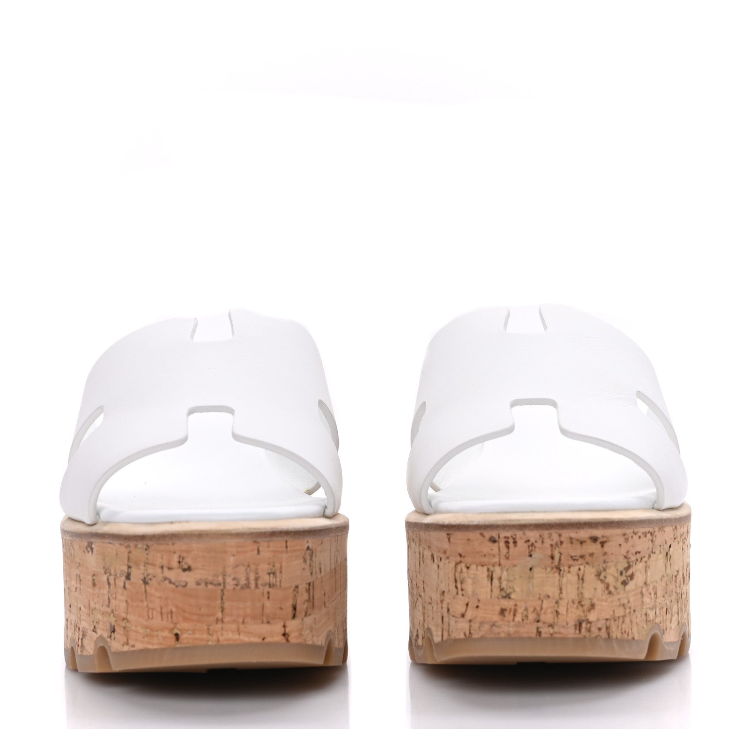 Hermes Calfskin Cork Eze 30 Sandals 36 White 2 of 9