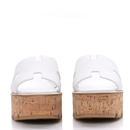 Hermes Calfskin Cork Eze 30 Sandals 36 White 2 of 9