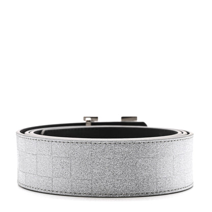 Louis Vuitton Damier Glitter Calfskin 40mm LV Pyramide Belt 110 44 Silver 2 of 6