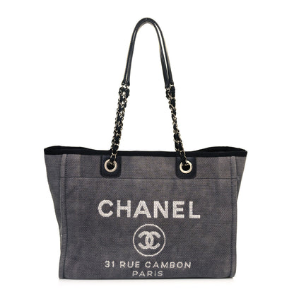 Chanel Canvas Small Deauville Tote Grey 1 of 12