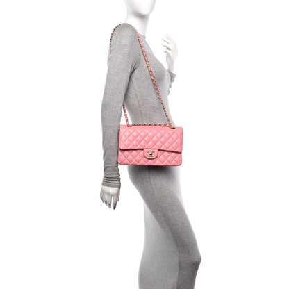 Chanel Lambskin Quilted Medium Double Flap Rose Pink 2 of 12