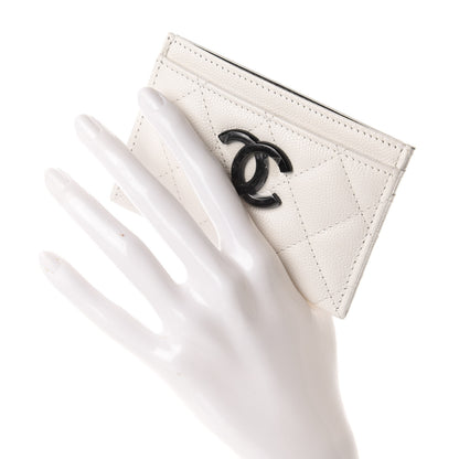 Chanel Caviar Quilted My Everything Card Holder White Black 2 of 8