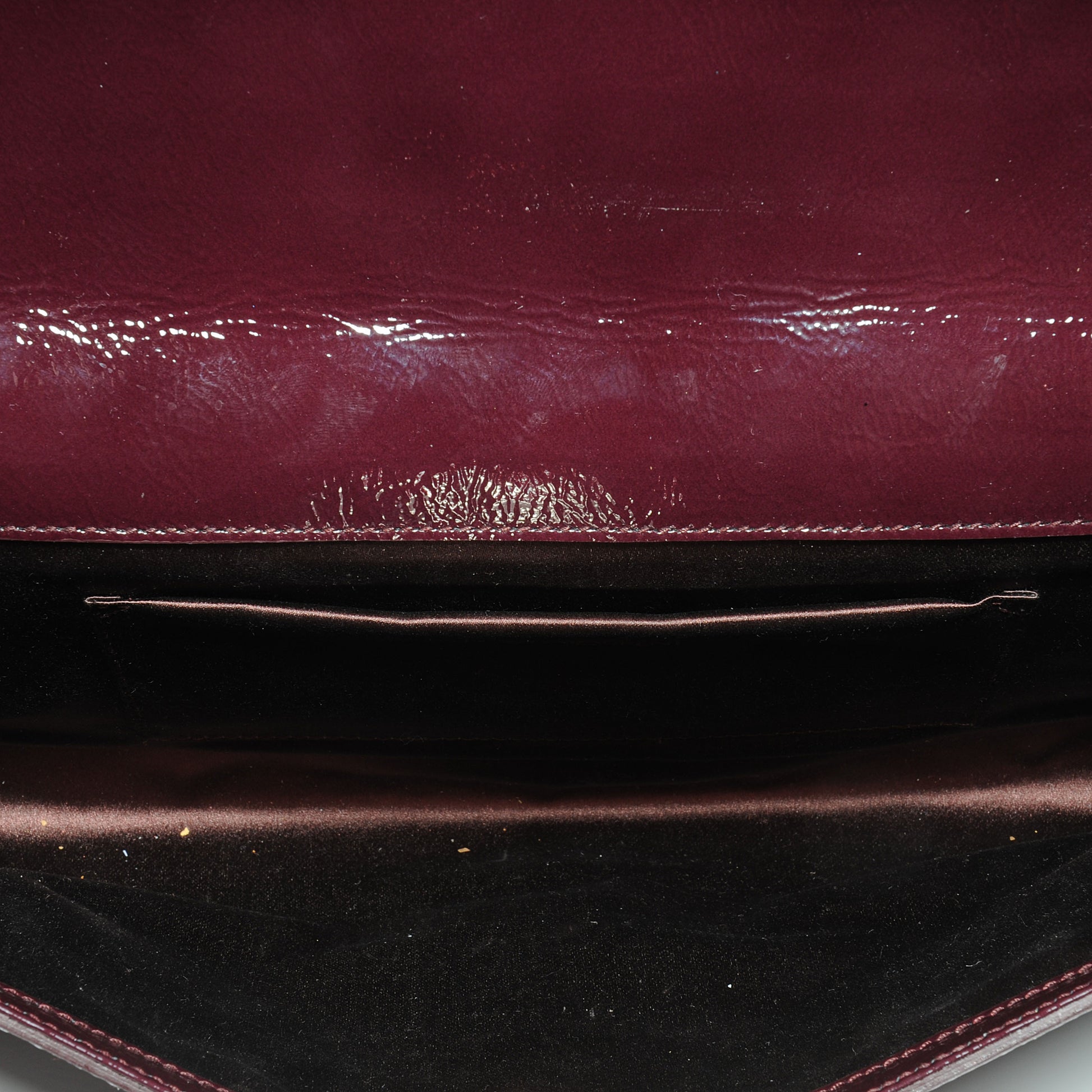 Saint Laurent Patent Belle de Jour Large Clutch Burgundy 3 of 7