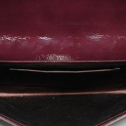 Saint Laurent Patent Belle de Jour Large Clutch Burgundy 3 of 7