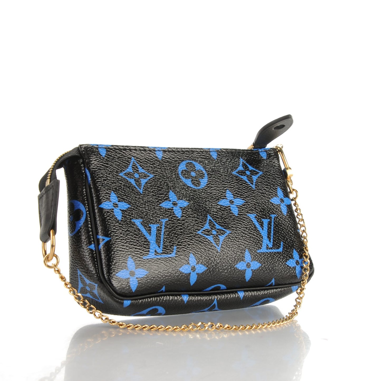 Colored Monogram Mini Pochette Accessories Blue Black