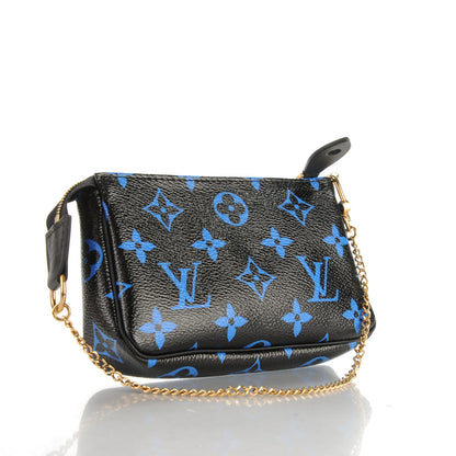 Louis Vuitton Colored Monogram Mini Pochette Accessories Blue Black 3 of 7