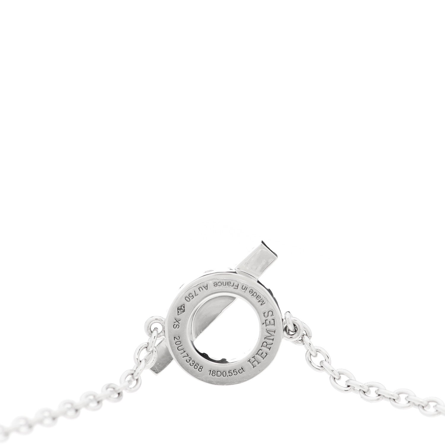 Hermes 18K White Gold Diamond Finesse Bracelet XS 3 of 4