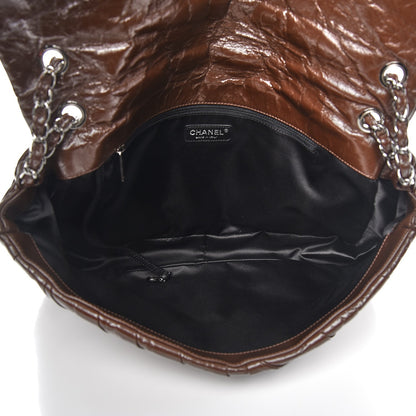 Chanel Glazed Calfskin Twisted Maxi Flap Brown 5 of 7