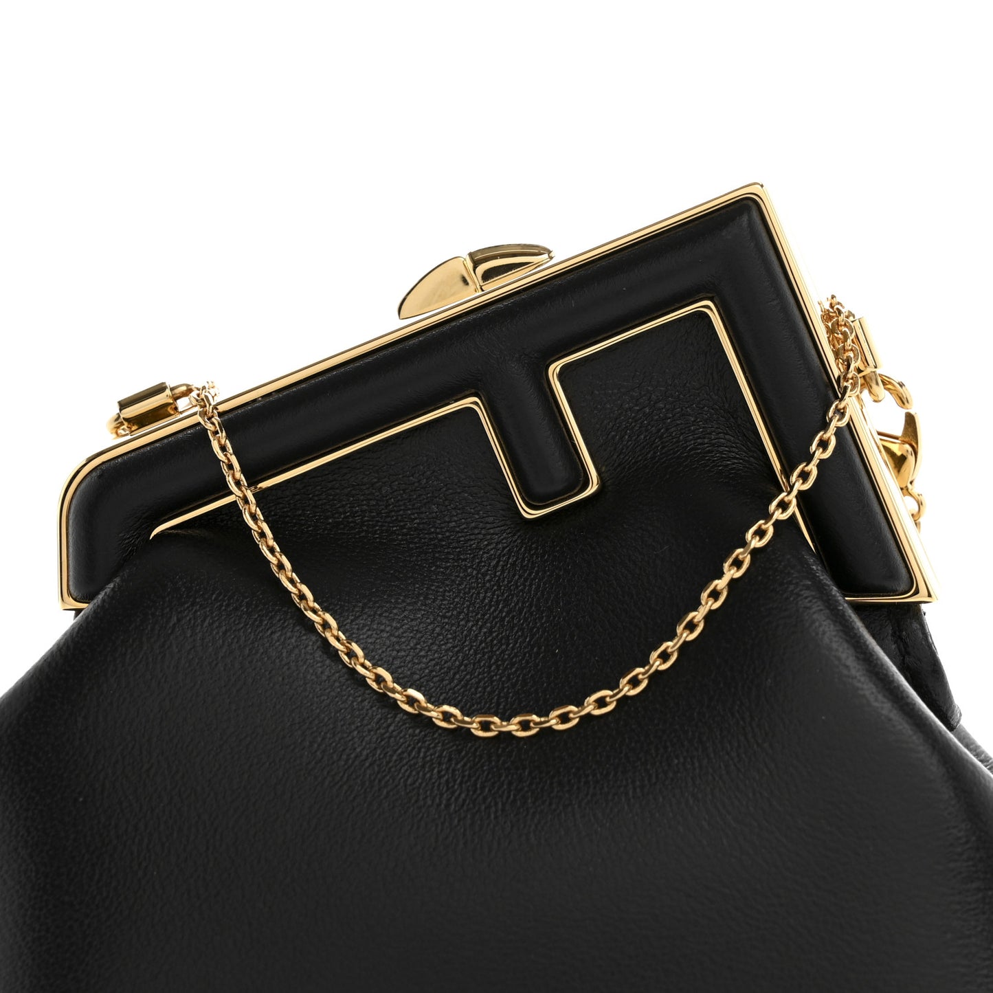 Shiny Nappa Nano Fendi First Bag Charm Black