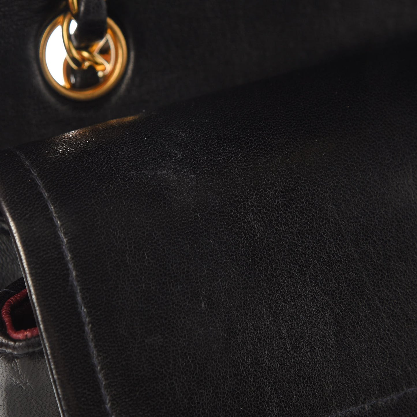 Lambskin Quilted Medium Double Flap Black