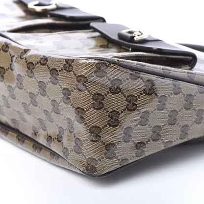 Gucci Crystal Monogram Medium Abbey Pocket Hobo Tote Dark Brown 8 of 12
