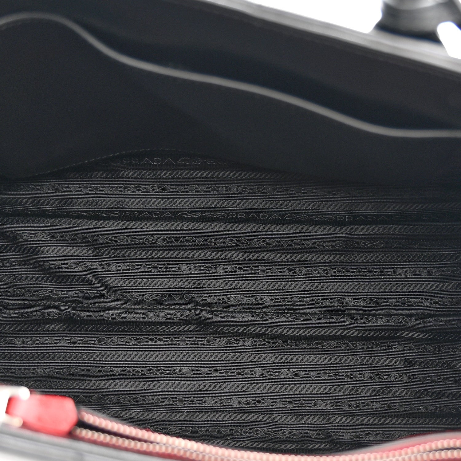 Prada Soft Calfskin Impunture Diagramme Tote Black 5 of 10