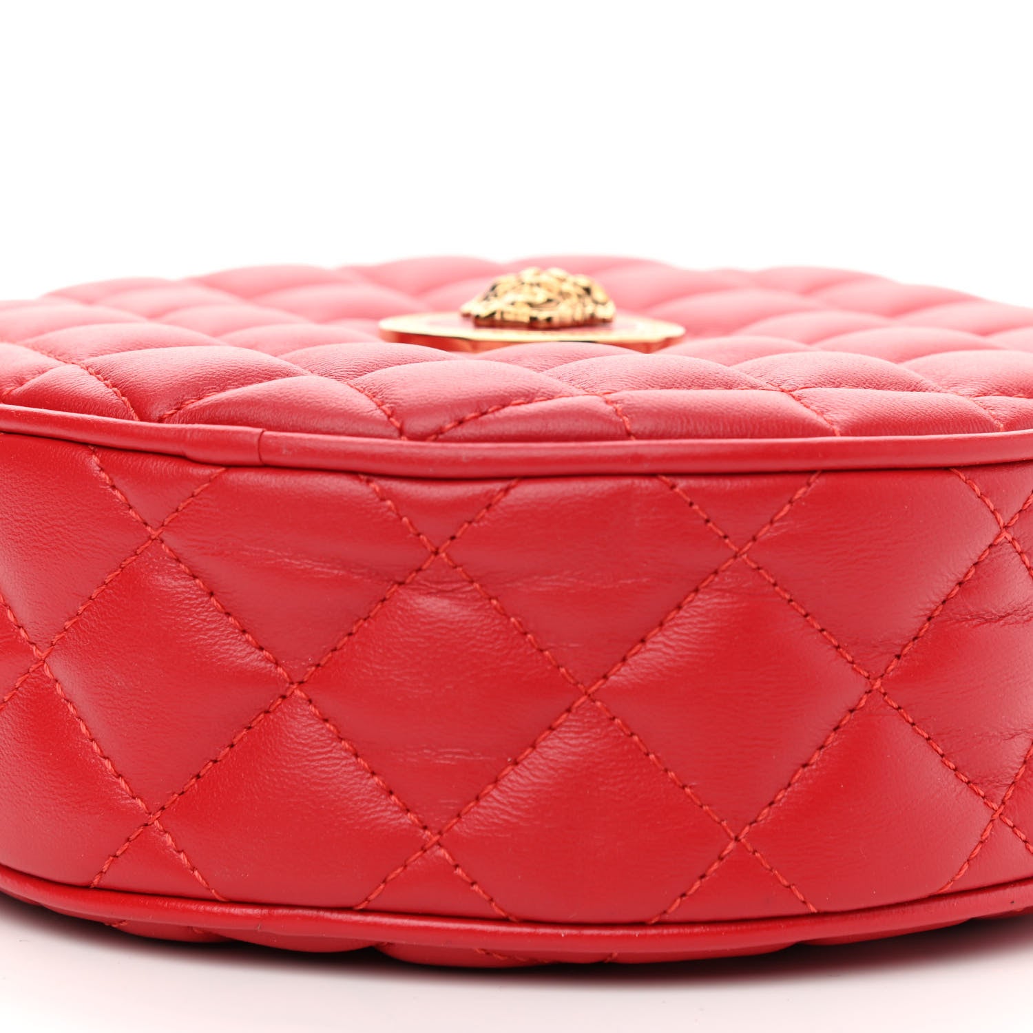 Versace Nappa Quilted La Medusa Round Camera Bag Red 7 of 8
