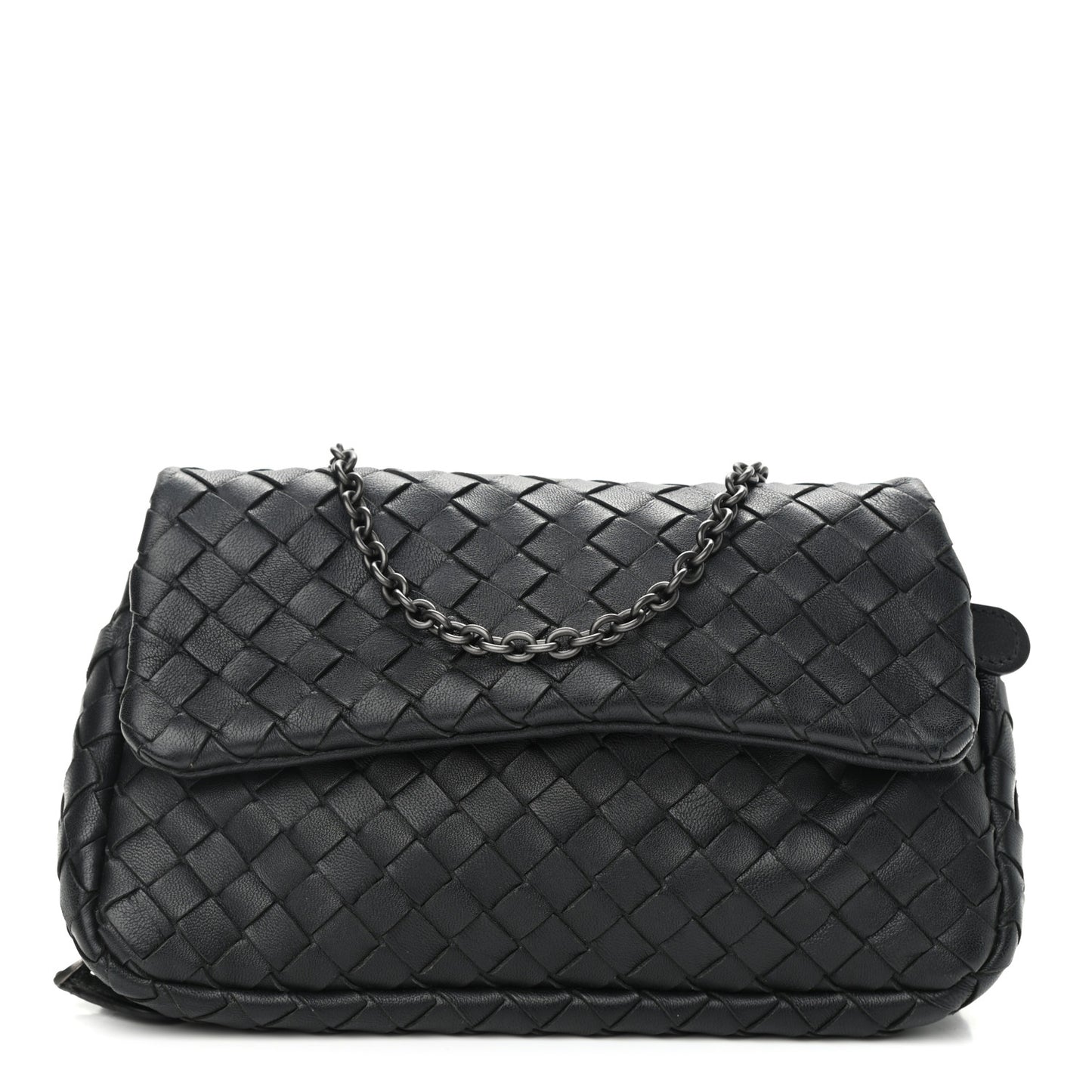 Nappa Intrecciato Mini Chain Messenger Black