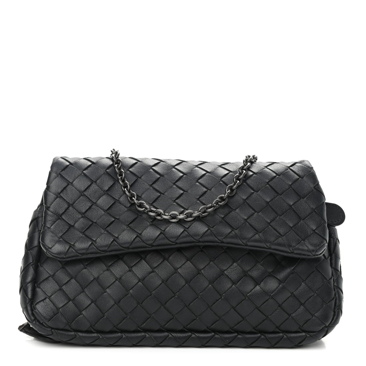 Bottega Veneta Nappa Intrecciato Mini Chain Messenger Black 1 of 11