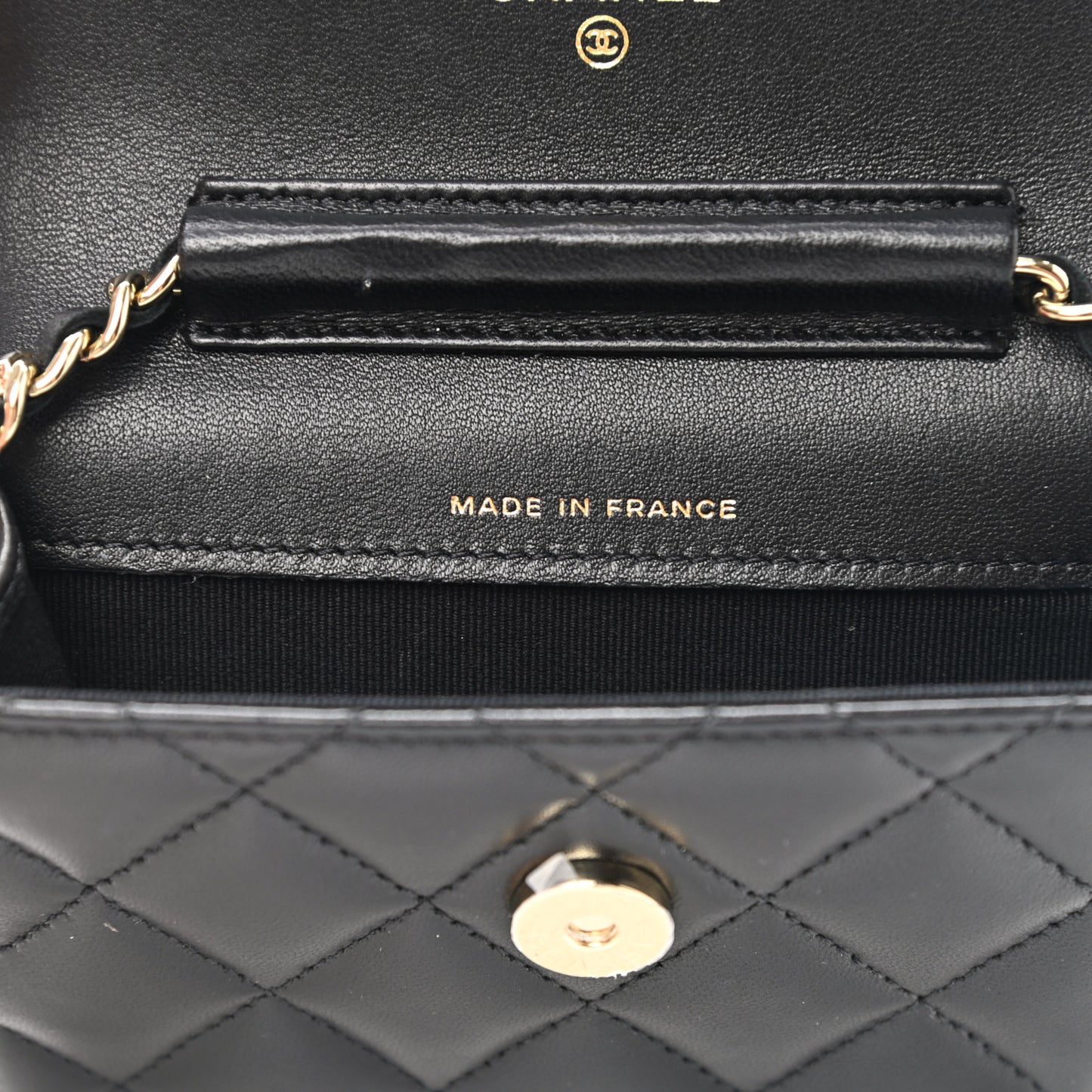 Lambskin Quilted Mini Coco Bow Clutch With Chain Black
