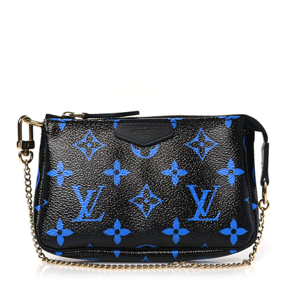 Louis Vuitton Colored Monogram Mini Pochette Accessories Blue Black 1 of 9