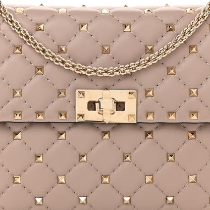 Valentino Garavani Lambskin Medium Rockstud Spike Shoulder Bag Poudre 7 of 9