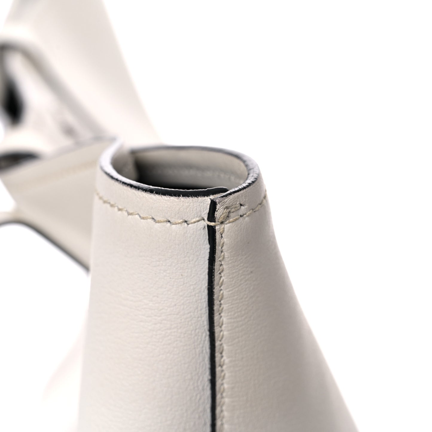 City Calf Front Pocket Large Shopping Tote White Black