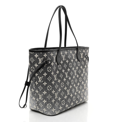 Louis Vuitton Denim Monogram Jacquard Neverfull MM Grey 3 of 8