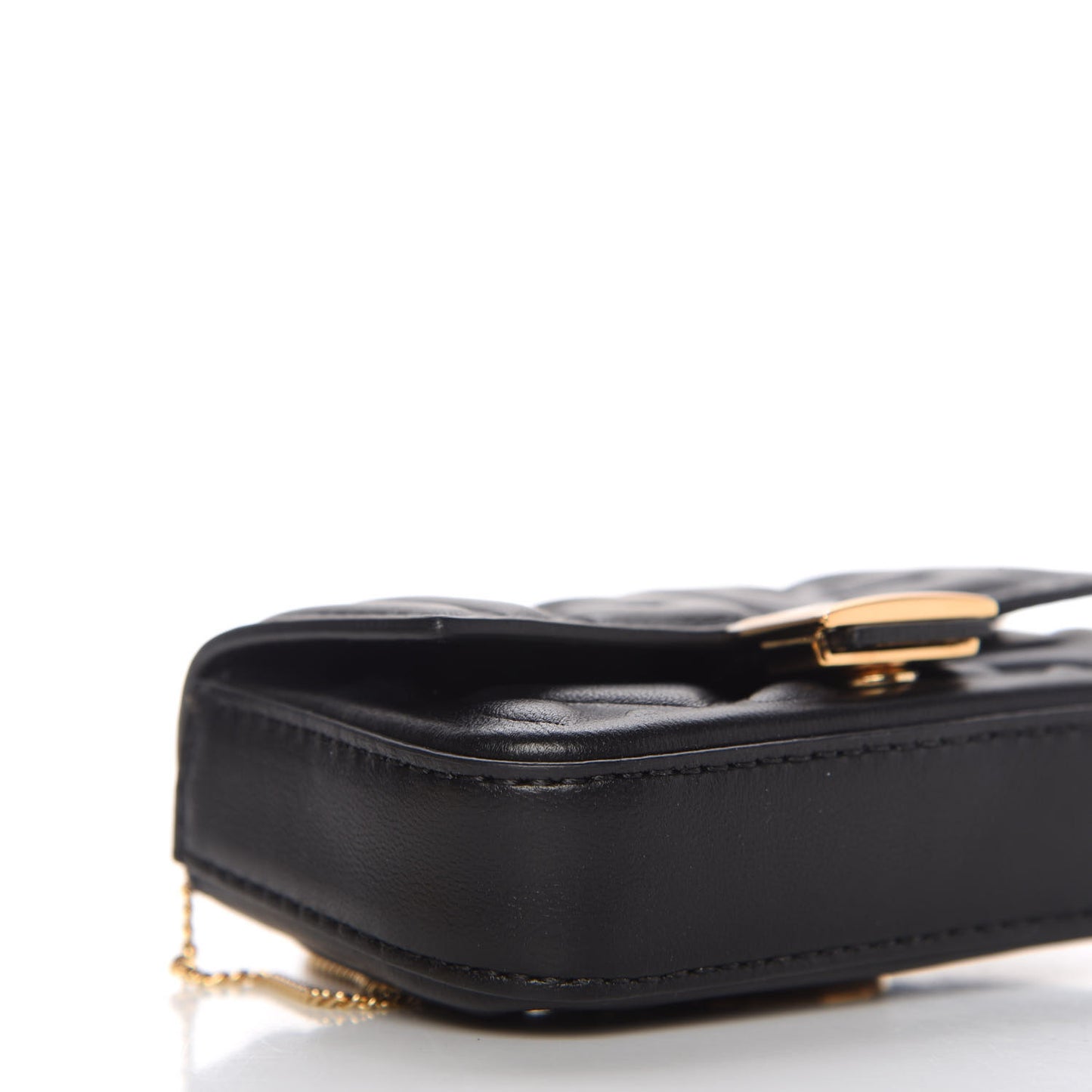 Nappa Matisse FF Embossed Nano Baguette Charm Black