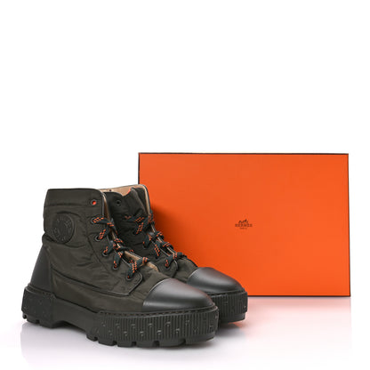 Hermes Calfskin Parachute Fresh Mens Ankle Boots 44 Khaki 9 of 9