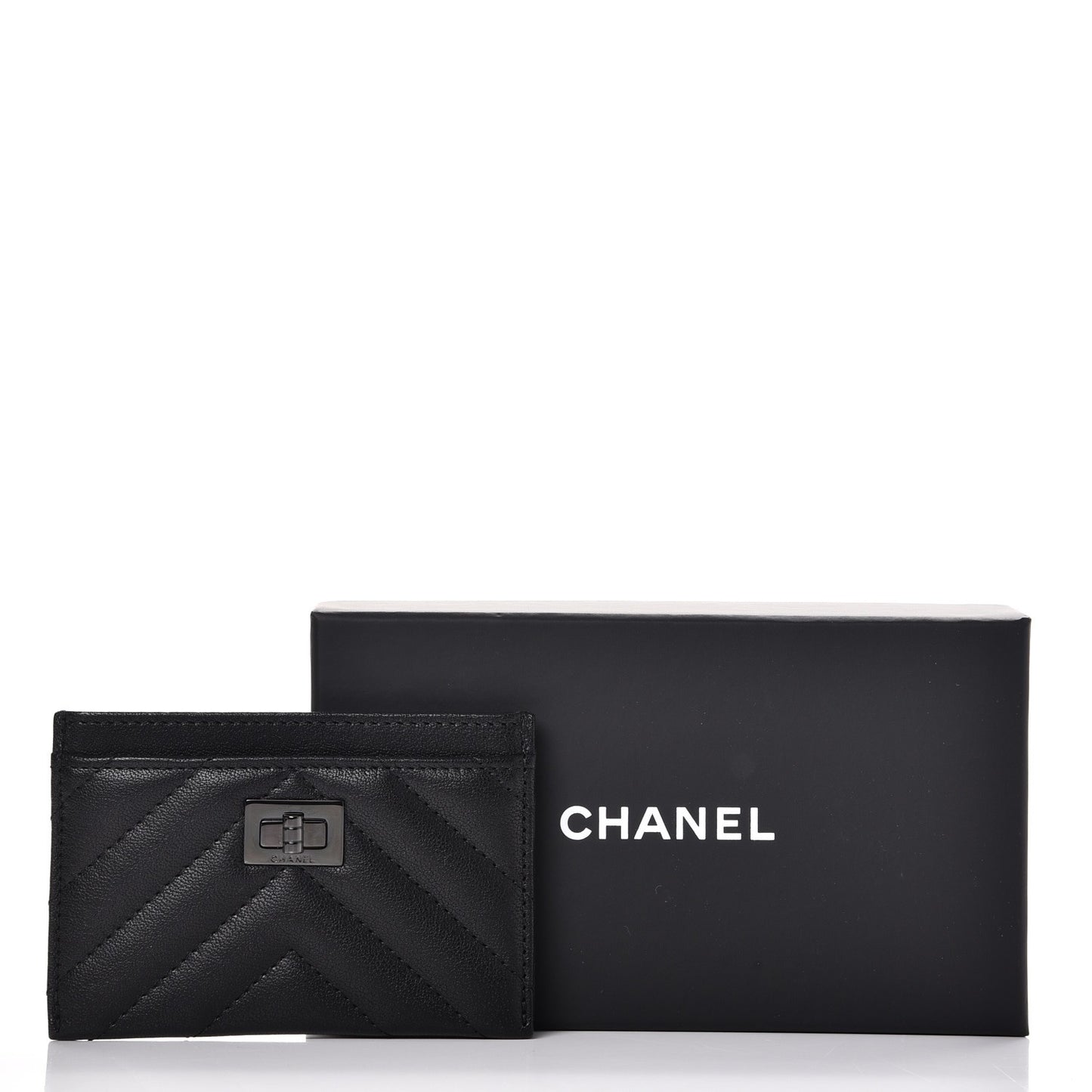 Sheepskin Chevron Quilted Reissue Card Holder So Black