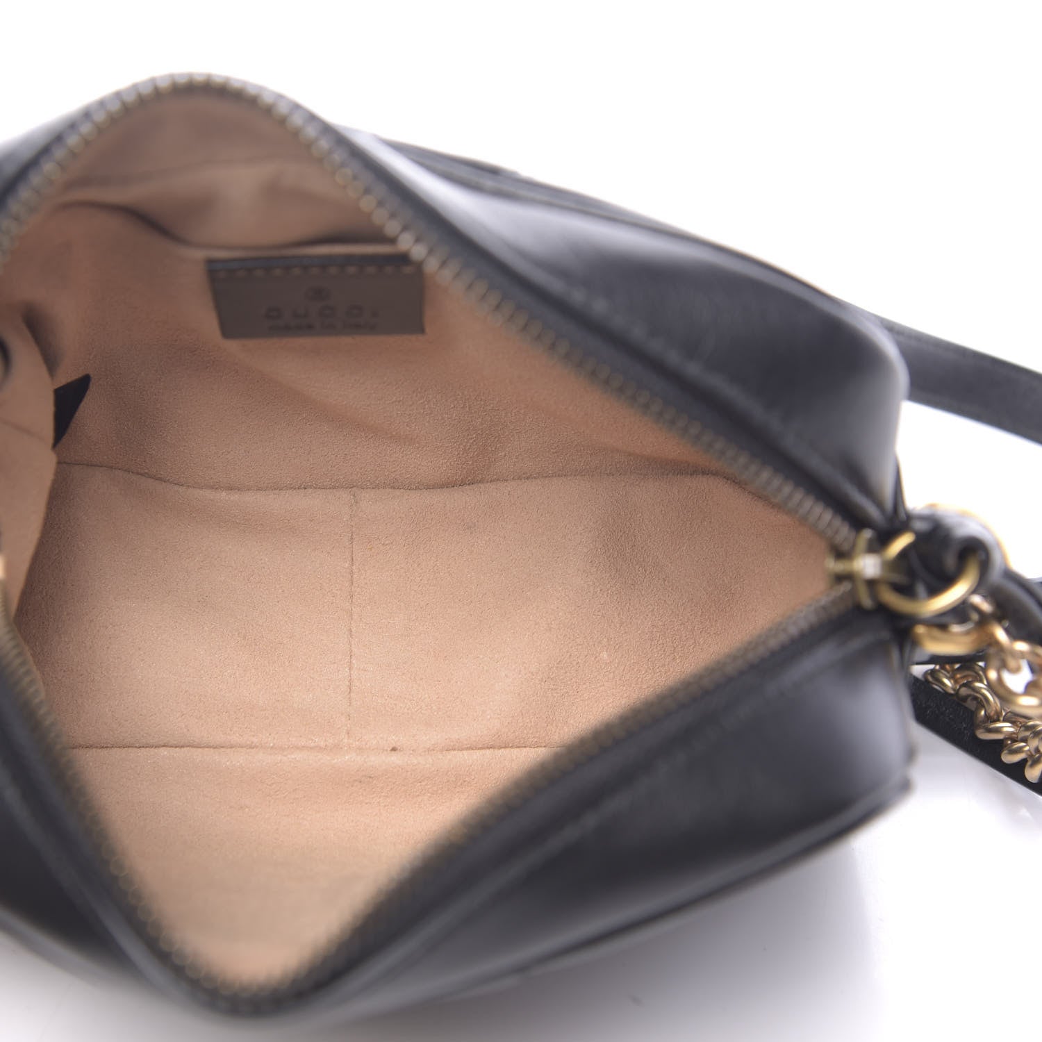Gucci Calfskin Matelasse Mini GG Marmont Chain Shoulder Bag Black 5 of 11