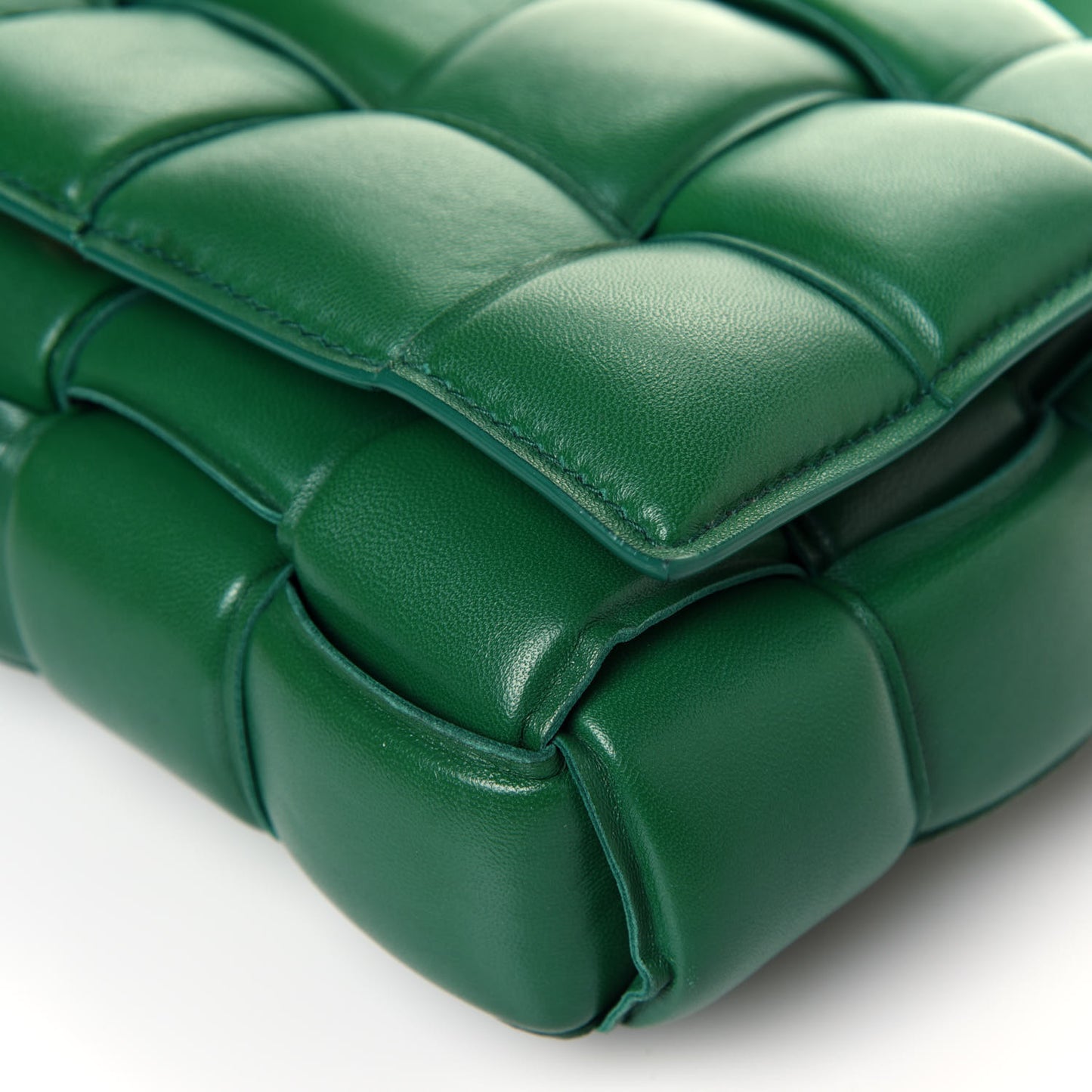 Nappa Maxi Intreccio Padded Cassette Crossbody Bag Racing Green