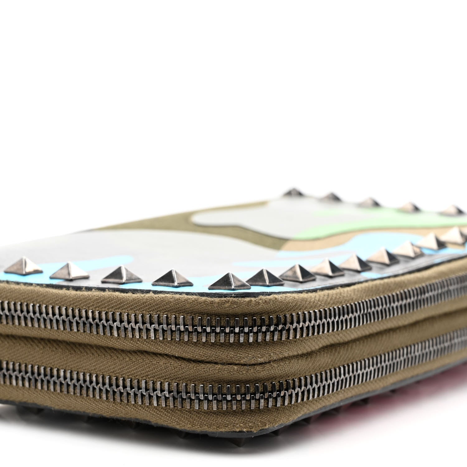 Valentino Garavani Nappa Canvas Camouflage Rockstud Top Handle Travel Wallet Multicolor 8 of 11