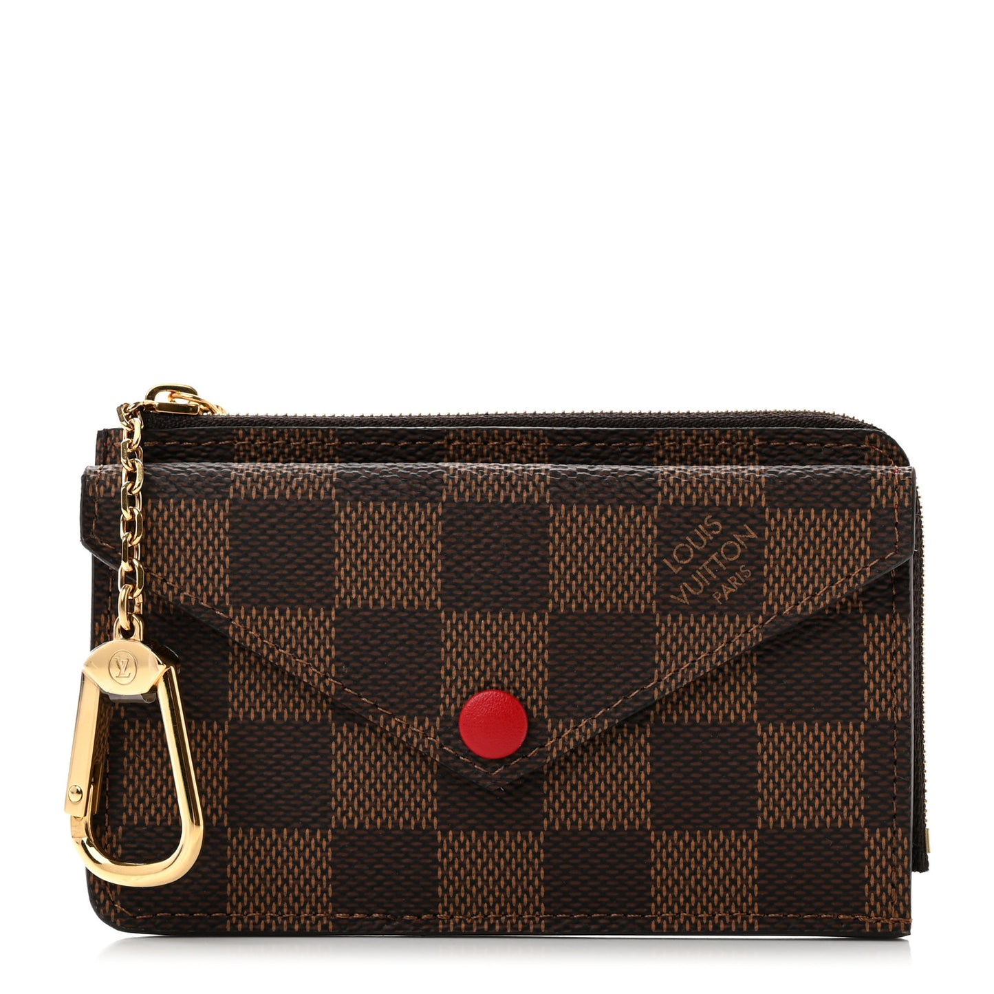Damier Ebene Recto Verso Card Holder Red