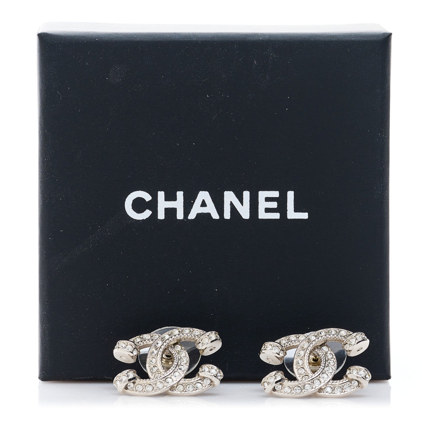 Crystal CC Earrings Silver