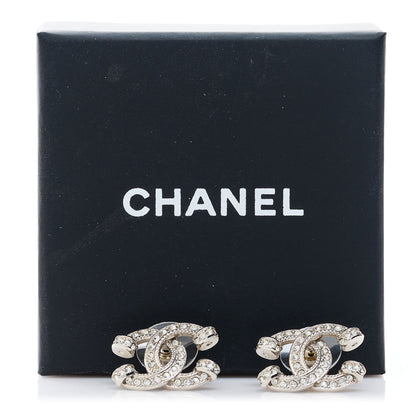 Chanel Crystal CC Earrings Silver 5 of 5