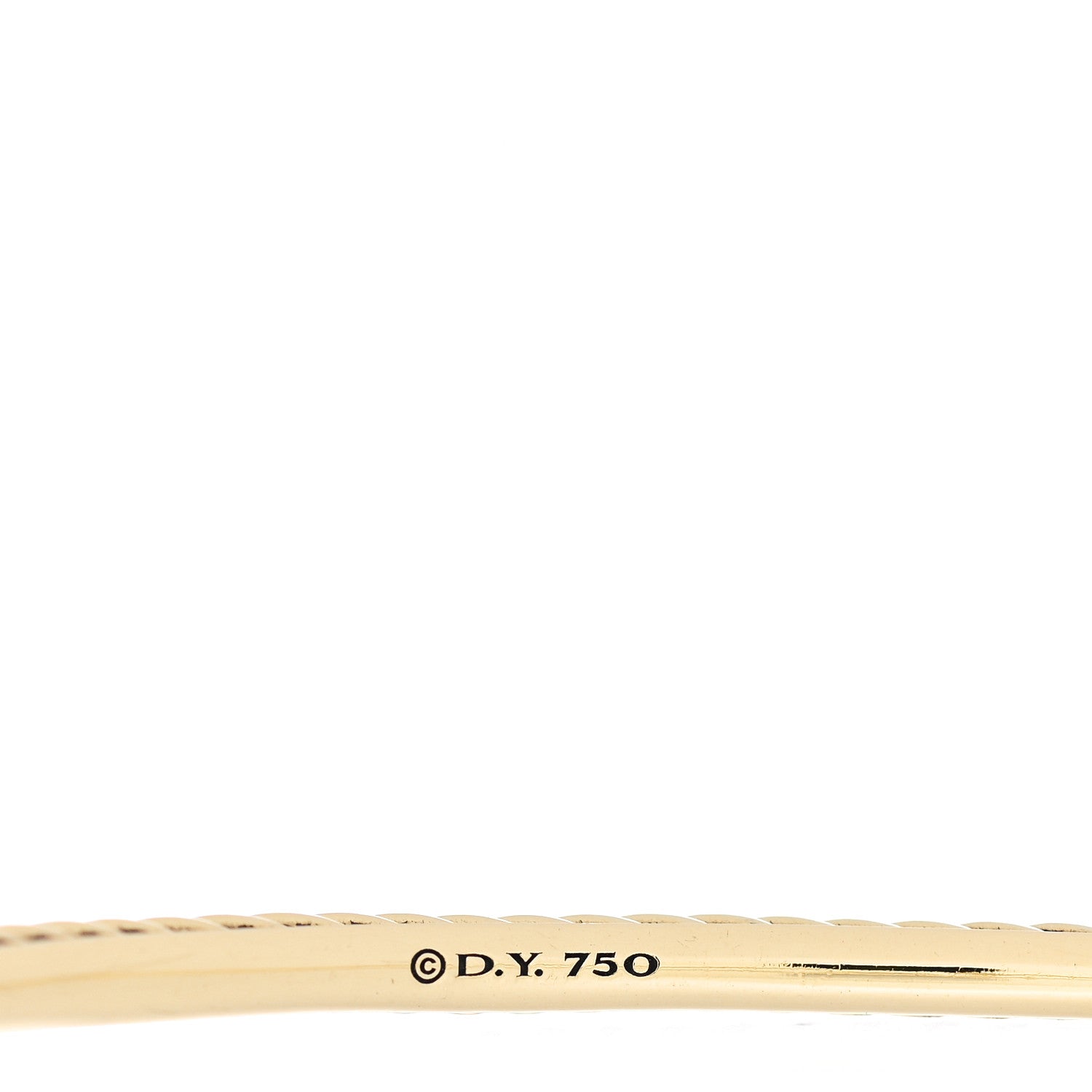 David Yurman 18K Yellow Gold Diamond Quatrefoil Bangle Bracelet 3 of 3