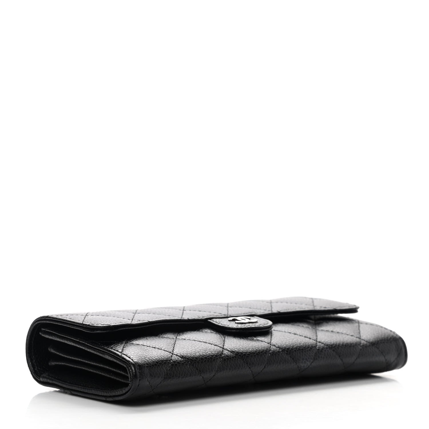 Chanel Caviar Quilted Large Gusset Flap Wallet Black 4 of 9