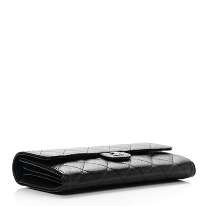 Chanel Caviar Quilted Large Gusset Flap Wallet Black 4 of 9