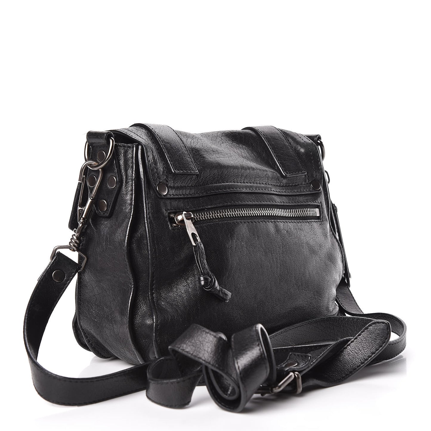 Lambskin PS1 Mini Pouch Messenger Black