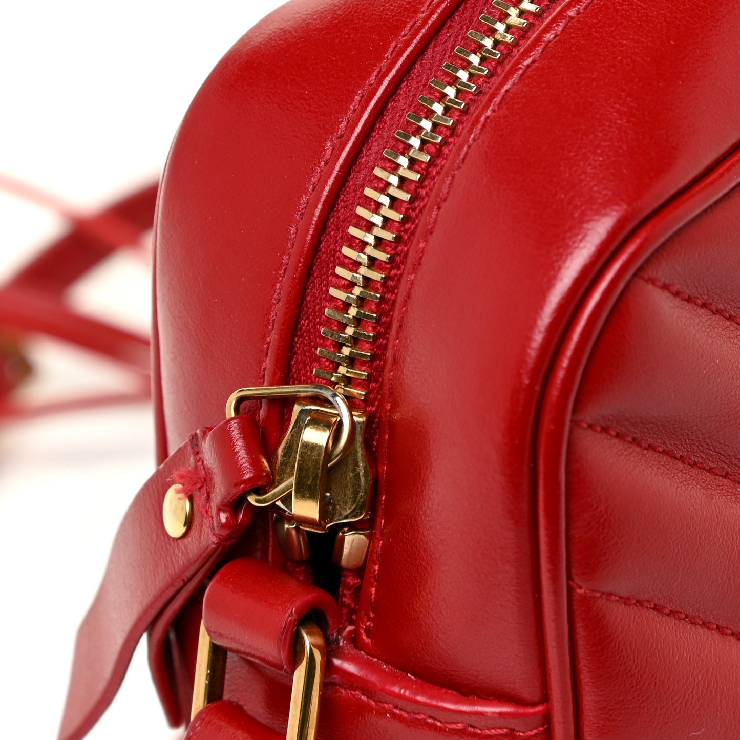 Calfskin Matelasse Monogram Lou Camera Bag Red