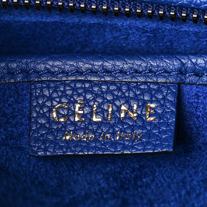 Celine Drummed Calfskin Nano Luggage Indigo 5 of 12