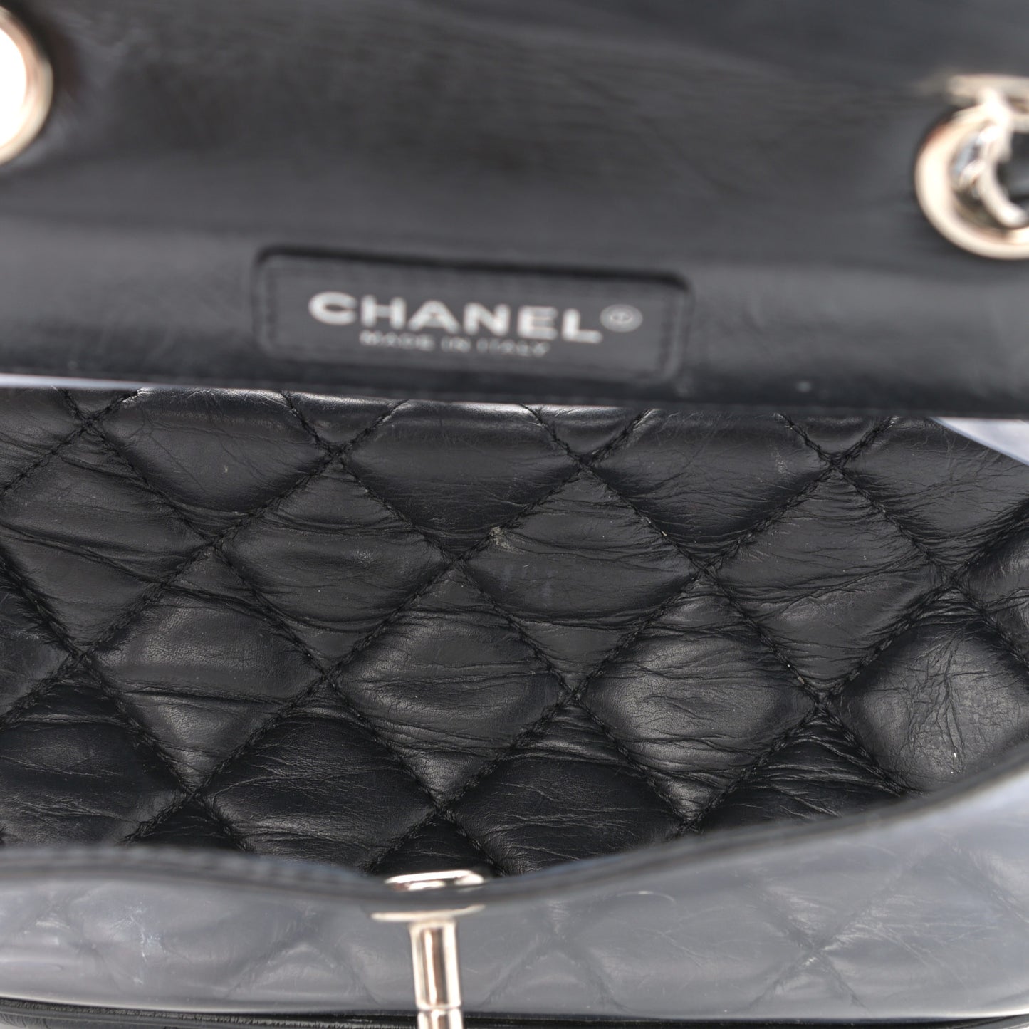 Crumpled Calfskin PVC Quilted Backpack Black