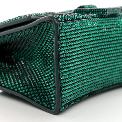 Balenciaga Strass Suede Hourglass Top Handle Bag XS Emerald 9 of 10